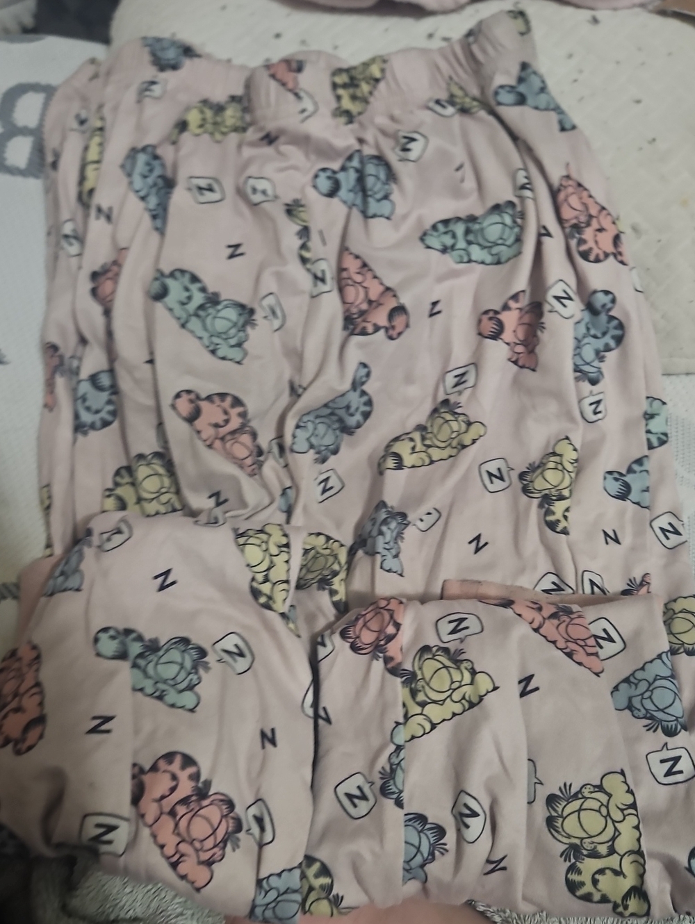 Kids Pajamas Pants - Pastel Garfield Pjs Pants. Size Large